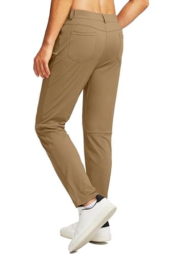 G Gradual Men's Stretch Golf Pants with 6 Pockets Slim Fit Dress Pants for Men Travel Casual Work (Dark Khaki, S) - Thumbnail 4