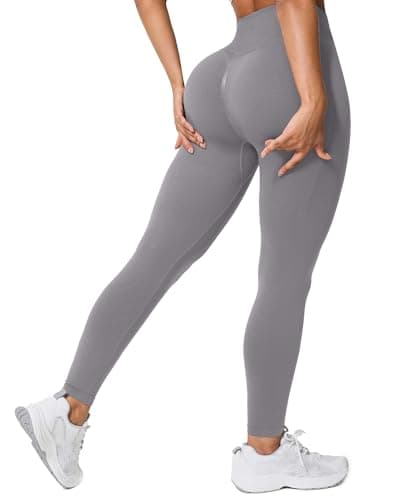 BRXL Booty Lifting Workout Leggings for Women Tummy Control High Waist Seamless Compression Gym Yoga Scrunch Butt Leggings Lead Grey S - Image 1