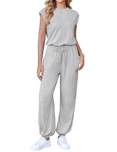 Ekouaer Womens Jumpsuits Casual One Piece Summer Romper Jogger Leg Long Pant Casual Spring Vacation Outfit with Pocket 2026 - Image 1