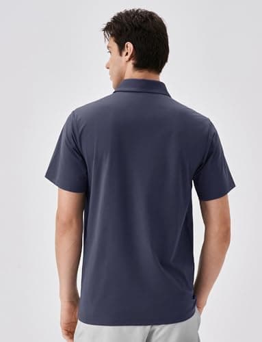 K-Swiss Men's Heritage Suit Collar Polo, Golf Polo Shirts for Men, Casual Short Sleeve Dress Shirt for Work Business, Purple 2XL - Thumbnail 3