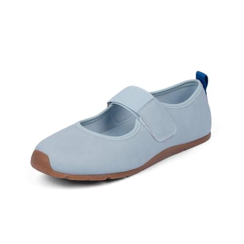 VIUGJNEX Blue Mary Jane Sneakers for Women Tennis Shoes Ballet Sneakers Lightweight Casual Slip-On Ballet Flats Size 8 - Image 1