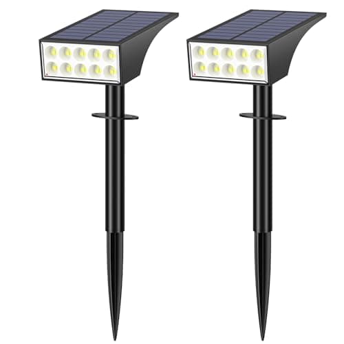 WENATY Solar Lights Outdoor Waterproof, Solar Spot Lights- 2 Pack/4 Mode LED Spotlights 2-in-1 Auto On/Off Powered Landscape Lighting for Outside Yard Wall Garden Path Driveway, Cool White - Image 1
