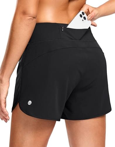 G Gradual Women's Running Shorts with Mesh Liner 3" Workout Athletic Shorts for Women with Phone Pockets(Black,Large) - Image 1