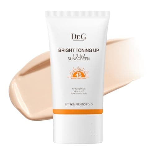 Dr. G Bright Toning Up Tinted Sunscreen - SPF 45 Broad Spectrum Korean Sunscreen - For All Skin Types - Lightweight, Matte Finish - Sebum Support - Niacinamide & Vitamin C - 1.69 fl oz - Image 1
