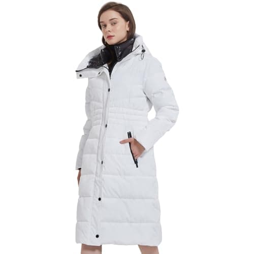 IKAZZ Long Winter Jacket for Women, Thick Down Alternative Insulation, Lightweight Yet Warm for Everyday Wear, Multi-Pocket Functionality for Storage, White L - Image 1