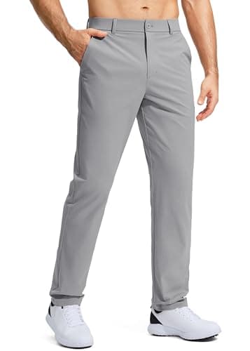 Pudolla Men's Golf Pants Mens Stretch Dress Pants 30 Lightweight Quick Dry Casual Slacks Work Pants with Pockets(Light Grey 40Wx30L) - Image 1