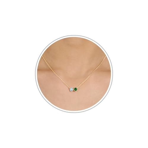 Sistble May Birthstone Necklace, March Birthday Gifts for Women Aquamarine Necklace 14K Gold Necklaces Mothers Day Gift from Daughter Jewelry for Her - Image 1