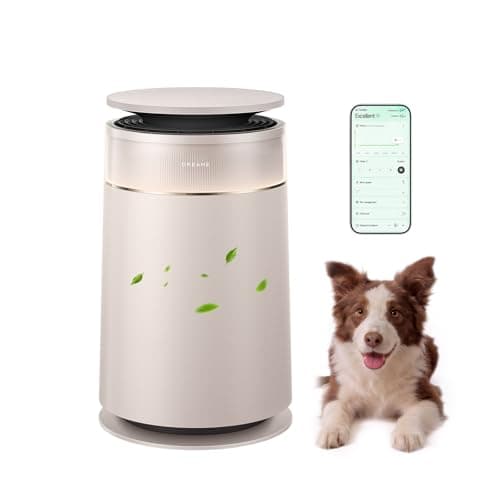 ‌Dreame HEPA Air Purifier with Self-Cleaning Pet Hair, Suck Up Floating Cat Dog Hair Dander for Home Large Room, 4 Filters Smart Air Cleaner for Pet Odor Purification, APP & Voice Control, FP10-Beige - Image 1