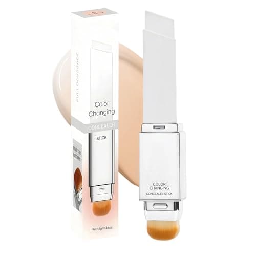 Blanc Cover Cream Stick V - Color Changing Foundation Stick with Volufiline - Medium to Concealer Base Makeup, 2-in-1 Dual-Ended with Built in Brush, Portable for Daily Use (Natural) - Image 1