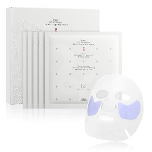 FLYODE Syn-Ake 2-in-1 Eye & Face Masks Skincare, 100nm Collagen Face Mask for Improves Cheek Contour, Anti-Wrinkle and Firming, Infused with Birch Sap, Water-Free Korean Face Mask Sheet, 5sets - Image 1
