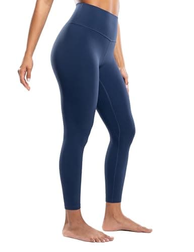 ENERBLOOM Workout Leggings for Women Yoga Pants 7/8 High Waisted Athletic Tights Silky Feeling Soft 25" Gym Activewear Lounge Navy Blue X-Small - Image 1