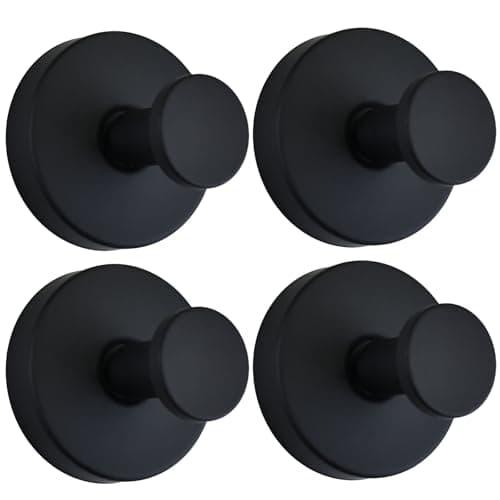 AuraHaven Suction Cup Shower Hooks for Inside Shower – 15 LB Heavy-Duty No-Drill Towel Hooks, Removable & Reusable for Towels, Robes & Loofah, Waterproof for Glass & Tile(4 Black) - Image 1