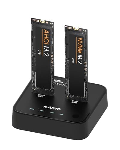 MAIWO K3016P2 NVMe AHCI M.2 SSD Duplicator, USB3.2 Type C 20Gbps Clone Docking Station, for M.2 SSD 2230/2242/ 2260/2280, Support One Key Cloner Copy Function - Image 1