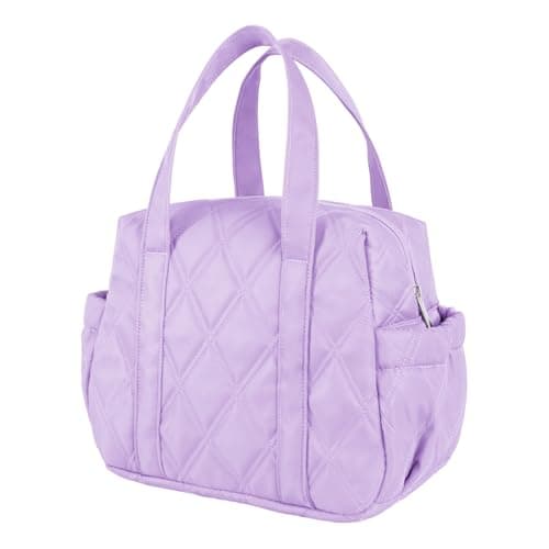 Easozoom Quilted Puffer Lunch Bag for Women, Leakproof Lunch Box for Adult Girls, Large Capacity Reusable Lunch Box for Work School Picnic Travel (Purple) - Image 1