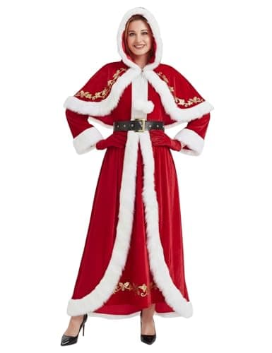 Kofero Mrs Claus Costume Adult Women Christmas Outfit Plus Size Deluxe Red Miss Santa Clause Dress for Xmas Party Cosplay - Image 1