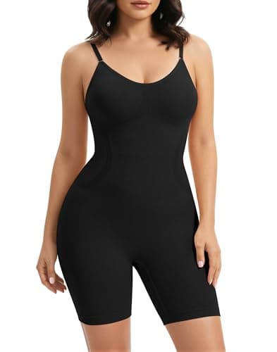 VIISHOW Tummy Control Shapewear Bodysuit for Women Seamless Body Shaper Snatched Waist Butt Lifter Tops, Black, Large - Image 1