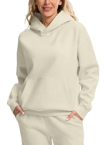 G Gradual Hoodies for Women Oversized Fleece Sweatshirt with Pocket Loose Fit Casual Athletic Workout Pullover, Cream Apricot, Medium - Image 1