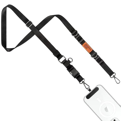 LIUGX Crossbody Phone Lanyard with FIDLOCK Magnetic Buckle SLIDER - Quick Release Buckle, Multifuctional Adjustable Nylon Strap for iPhone, Samsung, More