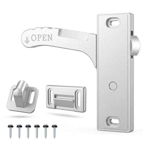 All-Aluminum RV Screen Door Latch Handle Kit – Heavy Duty Camper Screen Door Handle Replacement for Travel Trailer, Motorhome & RV, Upgraded Durable Latch with Screws & Washers (Left handle, Silver) - Image 1