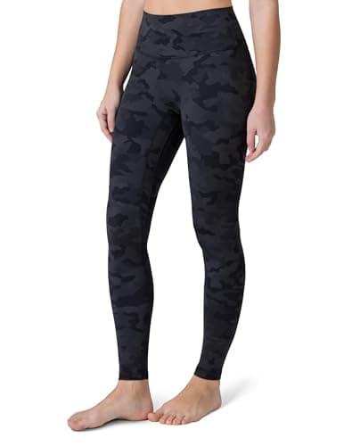 Colorfulkoala Dreamlux No Front Seam Leggings for Women 28" Inseam, High Waisted Buttery Soft Full Length Yoga Pants (XS, Grey Camouflage)