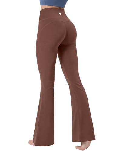 TomTiger Flare Leggings for Women Bootcut Yoga Pants with Tummy Control High-Waisted and Wide Leg 30'' (Bootcut Coffee,S) - Image 1