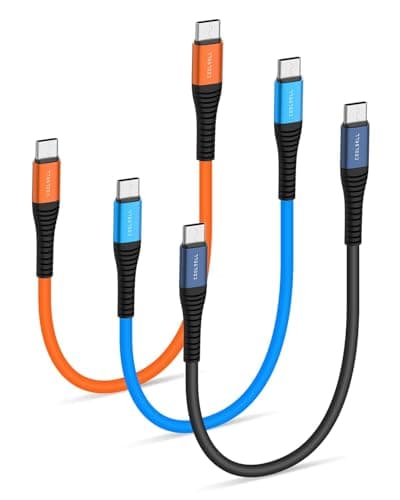 COOLSELL Short USB C to USB C Cable 1.5ft, Soft Silicone 60W Fast Charging Cord Type-C Compatible with iPhone 17/16/15 Samsung Galaxy S23 S22 Google Pixel, iPad for Power Bank/Car/Office/Travel - Image 1