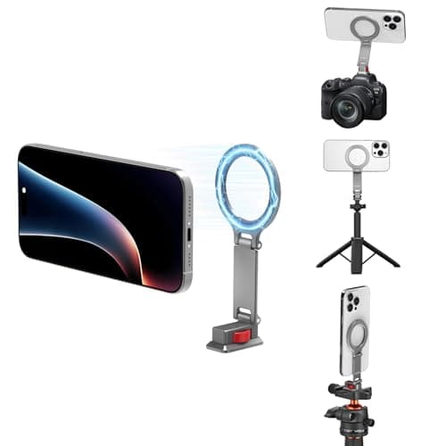 BRDRC Cold Shoe Phone Mount with Arca Port, Tripod Mount for MagSafe Magnetic Hot Shoe Adapter with 1/4" Screw Hole for DJI Ronin Samsung Canon Nikon DSLR Photography Accessories - Image 1