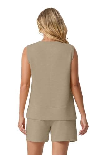Lepunuo Women Two Piece Short Sets Summer Sleeveless Tank Tops Shorts Travel Vacation Outfits Workout Set Tracksuit - Thumbnail 6