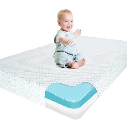 voomf Mini Crib Mattress, 38x24X4 Inch Dual Sided Comfort Memory Foam Portable Crib Mattress, Soft Breathable Baby Mattresses for Mini and Portable Cribs with Machine Washable Cover
