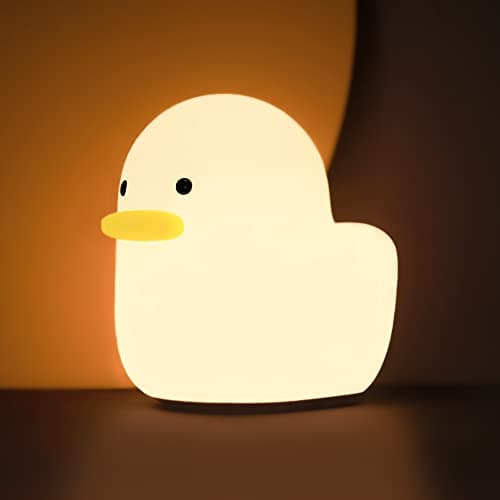 UNEEDE LED Benson Night Light, Cute Duck Animal Silicone Nursery Night Light Rechargeable Table Lamp Bedside Lamp with Touch Sensor for Baby Girls Women Bedrooms, Living Room - Image 1