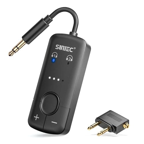 Airplane Bluetooth Adapter for Headphones Airpods: Wireless Transmitter Bluetooth Splitter 2 Devices for Plane with Aptx Adaptive - Earbuds Airline Audio Jack Connector for Travel or Tv - Image 1