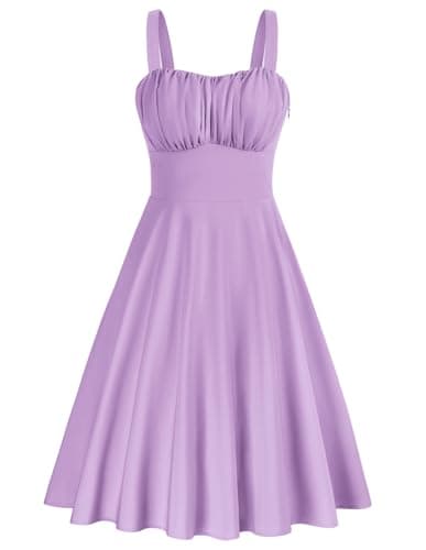 Belle Poque Mauve Dress for Women 2026 Summer Sleeveless Flowy Midi Sundress Vintage Homecoming Graduation Dress X-Large - Image 1