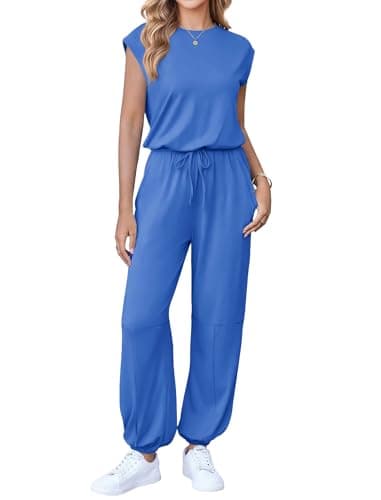 Ekouaer Womens Jumpsuits Casual One Piece Summer Romper Jogger Leg Long Pant Casual Spring Vacation Outfit with Pocket 2026 - Image 1