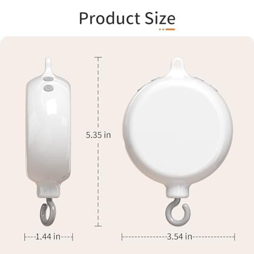 FEISIKE Baby Crib Mobile Arm with Music Box Spin Motor,23 Inch,Volume Control,3 Modes(Turn & Music,Turn Only, Music Only),Nursery Decor Hanger,Holder for DIY Clamp Mobile,35 Lullabies,30 Min Auto-Off - Thumbnail 6