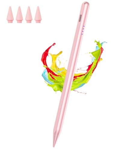 Stylus Pen for iPad 9&10th Generation 2018-2025 with Palm Rejection, Tilt Sensitivity, Tablet Digital Pencil Suit with Apple iPad 6/7/8/9/10th, Pro 11"/12.9"/M4, Air 3/4/5th/M2/M3, Mini 5/6th - Pink - Image 1