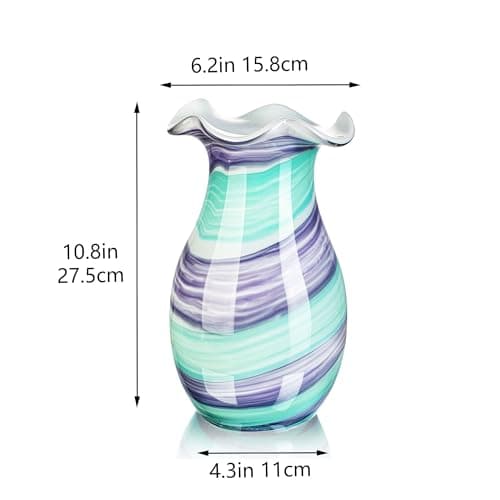10.8" Glass Flower Vases for Tables Centerpieces,Large Decorative Vases for Home Decor, for Women - Thumbnail 5