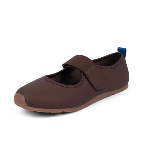 VIUGJNEX Chocolate Brown Mary Jane Shoes for Women Fashion Sneakers Tennis Shoes Lightweight Casual Slip-On Ballet Flats Size 11 - Image 1