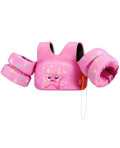 HeySplash Swim Vest for Kids, Toddler Pool Floaties Fit 33-66 Lbs, Children Swimming Vest with Adjustable Strap, Swim Jacket Water Wing Arm Float, Puddle Beach Boat Jumper Boy Girl,Starfish - Image 1