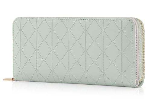 Charltu Women Wallet PU Soft Leather Large Wallets For Women Bi-fold Credit Card Holder Ladies Wallets With ID Window Coin and Cash Organizers Long Wallet Women,Green - Image 1