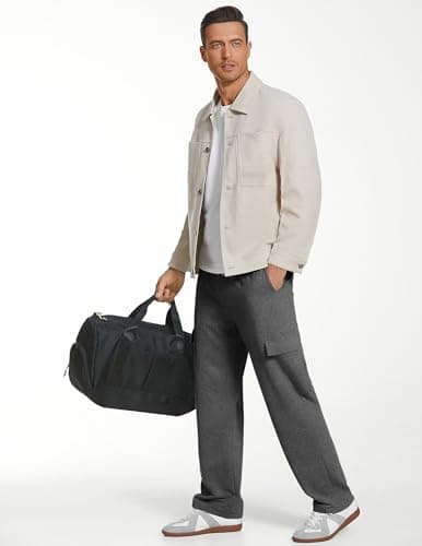 Deyeek Mens Lightweight Cargo Sweatpants with Pockets Straight Leg Cotton Sweatpants for Men Gym Workout Cargo Sweat Pants Charcoal - Thumbnail 6