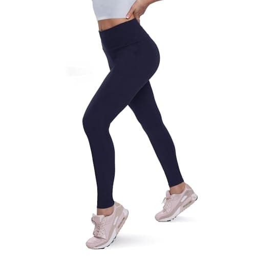 QGGQDD Fleece Lined Leggings Women - Soft Tummy Control High Waisted Winter Thermal Warm Yoga Pants for Workout Hiking Navy Blue Small-Medium - Thumbnail 2