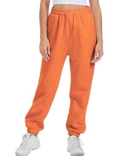 ATHMILE Sweatpants Women Joggers with Pockets Fleece Lined Baggy Work Yoga Lounge Snow Pajama Pants High Waisted Fall Fashion Navy - Thumbnail 2