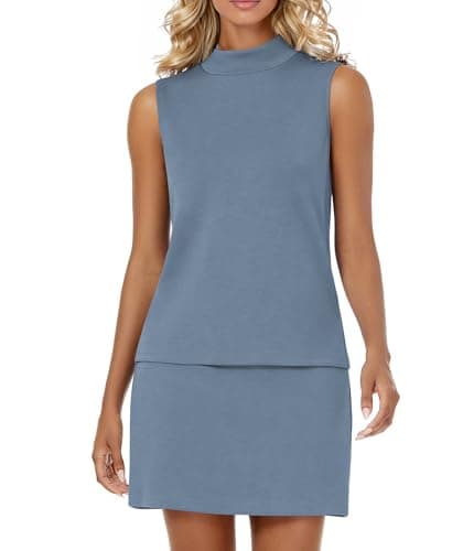 Casly Lamiit Two Piece Sets for Women Summer Tennis Skort Outfits Active Wear Workout Back to School Outfits for Teen Girls Short Skirt Loungewear Blue Grey XS - Thumbnail 2