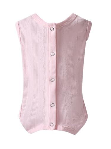 Angrypet All-Season Pet Shirts Onesie Pajamas for Small Dogs Cats Solid Ribbed Pets Clothes Small Puppy Outfits Pink Large