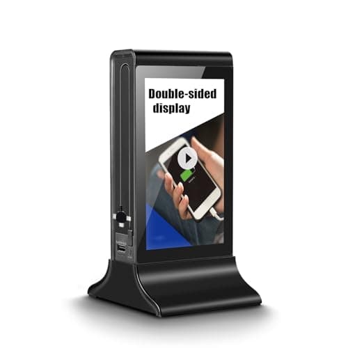 LCD Digital Signage Displayled for Businesses, Electronic Menu Board Double Touch Screen with WiFi Connection,Advertising Display High-Capacity Portable Charging for Bars, Hotels, Public Areas (Black) - Image 1