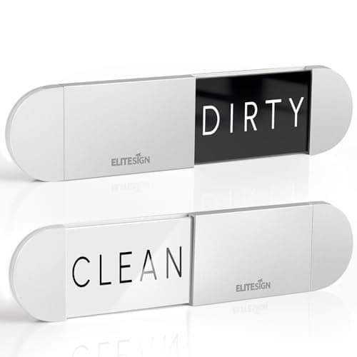 EliteSign Clean Dirty Magnet Dishwasher Sign, Magnetic Dish Washer Clean Dirty Sign, Strong Magnets Indicator for Stainless Steel Dishwasher, Extra Adhesive Tapes Included - Image 1