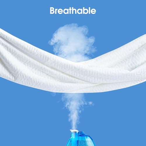 Hanherry 100% Waterproof Mattress Protector King Size, Mattress Cover 3D Air Fabric Cooling Mattress Pad Cover Smooth Soft Breathable Noiseless, 8''-21'' Deep Pocket - Thumbnail 5