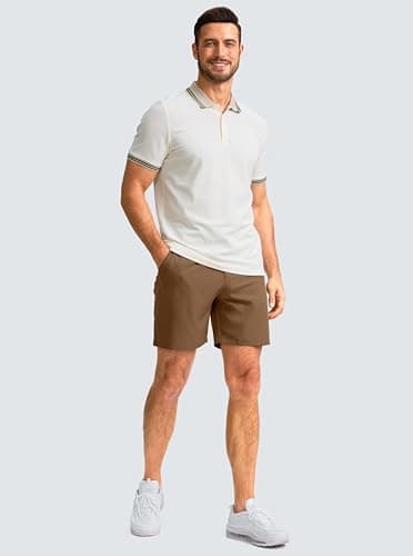 G Gradual Men's Casual Shorts 7" Lightweight Golf Shorts for Men Stretch with 3 Pockets Quick Dry Breathable Work Shorts Brown - Thumbnail 5