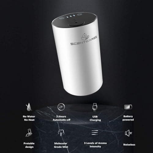 Sentiment Diffuser, Waterless Diffusers for Essential Oils - Diffusers for Home, No Water & Portable & Smart & Cordless Design, for Cold Mist (White) - Thumbnail 3