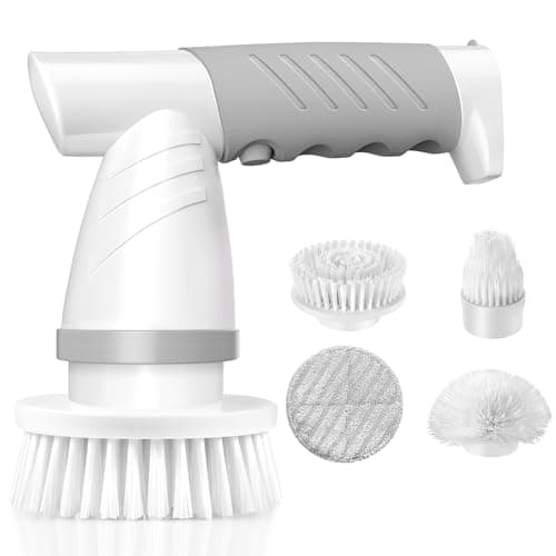 Electric Spin Scrubber, Bathroom Shower Electric Scrubber for Cleaning Tub/Tile/Floor/Sink/Window, Power Cleaning Brush Rechargeable Cordless with 4 Replaceable Cleaner Brush Heads - Image 1